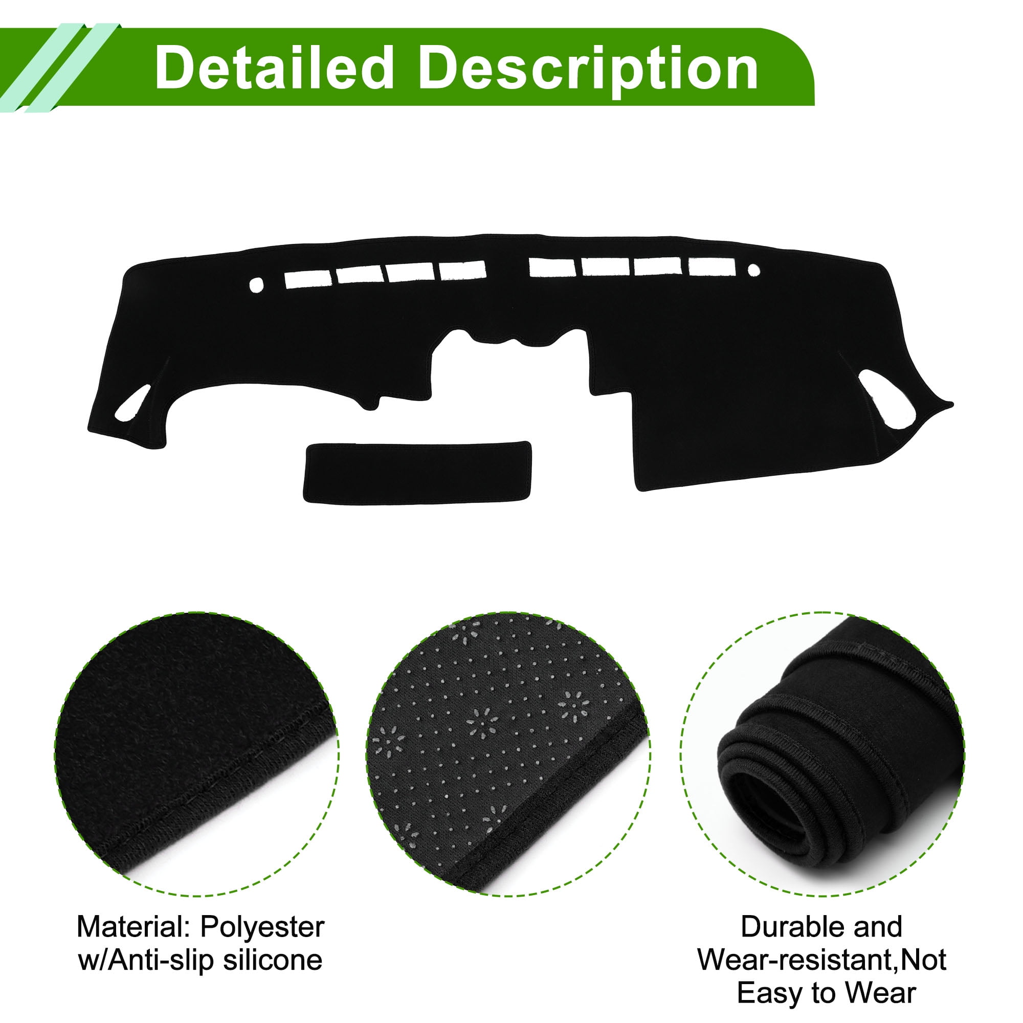 Unique Bargains Dashboard Cover for Nissan 350Z 2003-2009 Non-Slip Center Console Dash Cover Mat Polyester Silicone