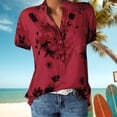 thumbnail image 1 of Camisas Estampadas Camisa informal de primavera y verano Blusa de oficina elegante Tallas grandes simples (Rojo S) Cgtredaw Para estrenar, 1 of 4