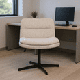 thumbnail image 1 of Silla de Oficina Ergonómica Tapizada en Tela Beige, Altura Ajustable, Respaldo Inclinable 105° y Giro 360°, Base Metálica en Cruz, 1 of 7