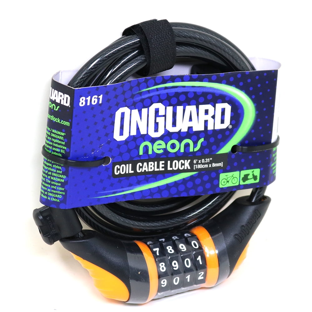 Candado Onguard Clave Espiral Ns 180Cmx8Mm Naranjo