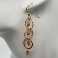 thumbnail image 4 of Rare Faceted Pink Rhodonite 14Kgf Earrings, 4 of 10