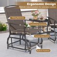 thumbnail image 2 of Costway Outdoor Bistro Sets Double Swing Glider Chair Rocker Glass Table Umbrella Hole Brown, 2 of 3
