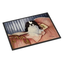 Carolines Treasures MH1058MAT Japanese Chin Reading in Bed Door Mat Indoor Rug or Outdoor Welcome Mat 18x27 Doormat  18H