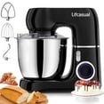 thumbnail image 1 of Stand Mixer, 5 Qt 660W, 6-Speed Tilt-Head Food Dough Mixer, Kitchen Electric Mixer with Stainless Steel Bowl,Dough Hook,Whisk, Beater, Egg white separator (5-QT, Black), 1 of 8