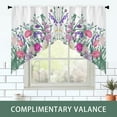 thumbnail image 2 of Leaf Floral Curtains Flower Rod Pocket Window Curtain Plant Printed Curtains (Violet, 27" W x 36" L|4pcs), 2 of 6