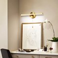 thumbnail image 5 of Lámpara de tocador dorada para espejo de baño, ángulo ajustable, LED regulable, acabado en níquel mate, barra de luz de tocador moderna con efecto de iluminación suave, ahorro de energía, 880, 5 of 5