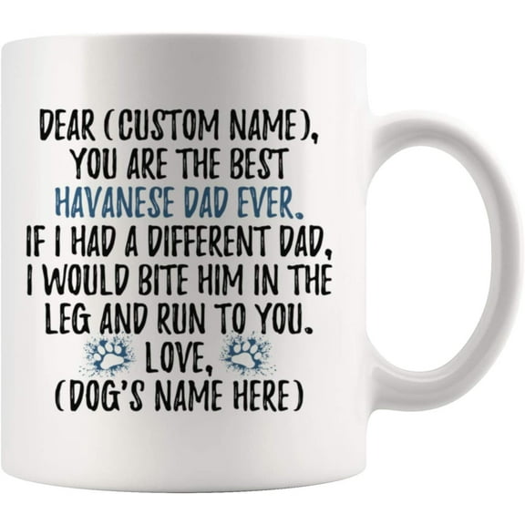 Havanese Dog Dad Mug, Havanese Mens, Havanese Dog Daddy Mug, Havanese Dog Owner Present, Havanese Dog Mug (11 oz)