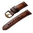 thumbnail image 1 of WANGQ Handmade Top Layer Cowhide Strap, 20MM 22MM 24MM For Bronze Watch, Pure Copper Clasp, Vintage Men's Watch Chain, 1 of 6