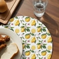 thumbnail image 3 of Yellow Lemon Round Placemats Set of 2 for Dinning Tables,Heat-proof Braided Table Mats 15 Inch,Tropical Green Leaf Pink Floral Fruit Washable Place Mat for Kitchen Restaurant Party Table Decor, 3 of 9