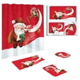 thumbnail image 6 of LmnLft Christmas Bathroom Decor Set, 4-Piece Shower Curtain with Snowman Plaid Tree Design, Waterproof Polyester Curtain and Absorbent Mat for Winter Home Decoration, 6 of 8