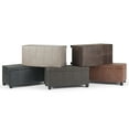 thumbnail image 3 of Dover 36 inch Wide Contemporary Storage Ottoman Bench in Distressed Black Vegan Leather, 3 of 8