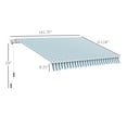 thumbnail image 3 of Miekor 12' x 10' Retractable Awning Patio Awnings Sun Shade Shelter with Manual Crank Handle, 280g/m² UV & Water-Resistant Fabric and Aluminum Frame for Deck, Balcony, Yard, Green and White 4141, 3 of 8