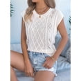 thumbnail image 4 of Women Round Neck Sweater Vest Sleeveless Summer Casual Shirts Knit Tank Top Color L, 4 of 9