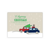 Personalized Holiday Card - Snowy Caravan - 5 x 7 Flat