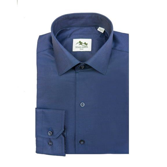 Wear Sierra Top Shelf Men's Turkish Cotton Long Sleeve Button Up Shirt in Classic Navy