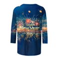 thumbnail image 4 of Awdenio Spring Winter Hoodie for Women Fashion 2025 Happy New Year Print Crewneck 3/4 Sleeve Loose Sweatshirt Capless Tops, 4 of 5