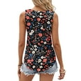 thumbnail image 4 of QUNYINEY Casual Women's Tank Tops Floral Camisole Sleeveless V Neck Shirts Ruffle Summer Loose Tank Tops, 4 of 6