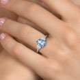 thumbnail image 4 of Gem Stone King 925 Sterling Silver Millennium Blue Mystic Quartz and White Zirconia Engagement Ring for Women | 2.30 Cttw | Oval 9X7MM | Gemstone Birthstone | Size 6, 4 of 6