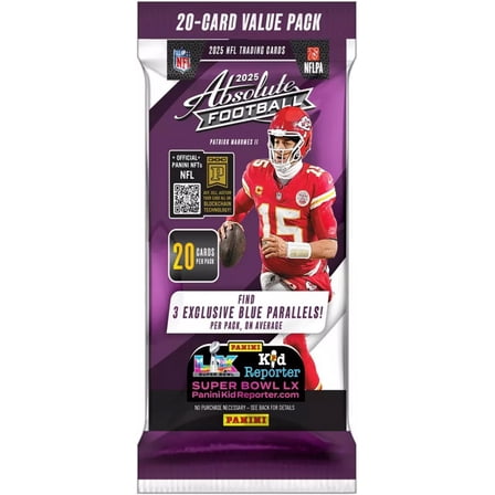 NFL Panini 2025 Absolute Football Trading Card VALUE Pack (20 Cards)