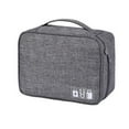 thumbnail image 1 of Storage Organizer, Electronics Organizer Travel Bag for Cable Accessories Storage Bag Pouch Free Separated Space Waterproof for Cable Cord Charger Hard Drive Earphone Power Bank, 1 of 8