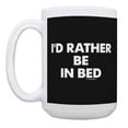 thumbnail image 2 of ThisWear Sarcastic Gifts I'd Rather Be in Bed Work Humor Gifts 2 Pack Gift 15oz Coffee Mugs Black, 2 of 4