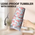 thumbnail image 5 of Flamingo Coffee Travel Mug 20OZ Stainless Steel Insulated with Handle Tumbler Cup Leak Proof Double Wall Vacuum Ideal for Daily Use Gifts for Women Girls on Birthday Christmas Summer, 5 of 6