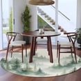 thumbnail image 5 of Foggy Forest Green Round Rug 6ft Washable Circle Kitchen Rugs Non Slip Watercolor Trees Vintage Large Area Rug Indoor Floor Carpet for Bedroom Living Room Home Office Dining Room Nursery, 5 of 9