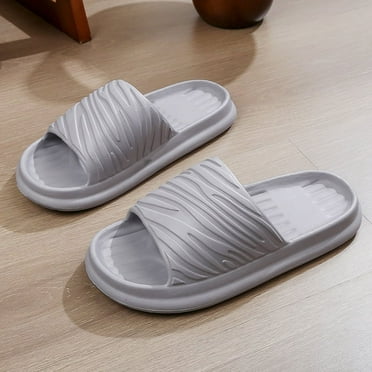 Namzi-b Slippers for Women and Men Non Slip Quick Drying Shower Slides Bathroom Sandals ，Ultra Cushion ，Thick Sole（Size：42-43，Grey）