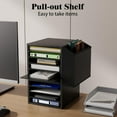 thumbnail image 3 of Office Mail Sorter, Wooden Paper Organizer With Storage Bag, 10 Tier Adjustable Classroom Mailbox, Removable Classroom Organization, Teacher Desk Organization for Office, Study, Black, 3 of 16