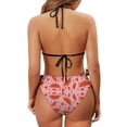thumbnail image 6 of Chririnla Women's Halter Neck Two-Piece Bikini Set - Playful Watermelon Print Design | Quick Dry, Tie Side Bottoms for Beach, Pool & Tropical Vacations, 6 of 9
