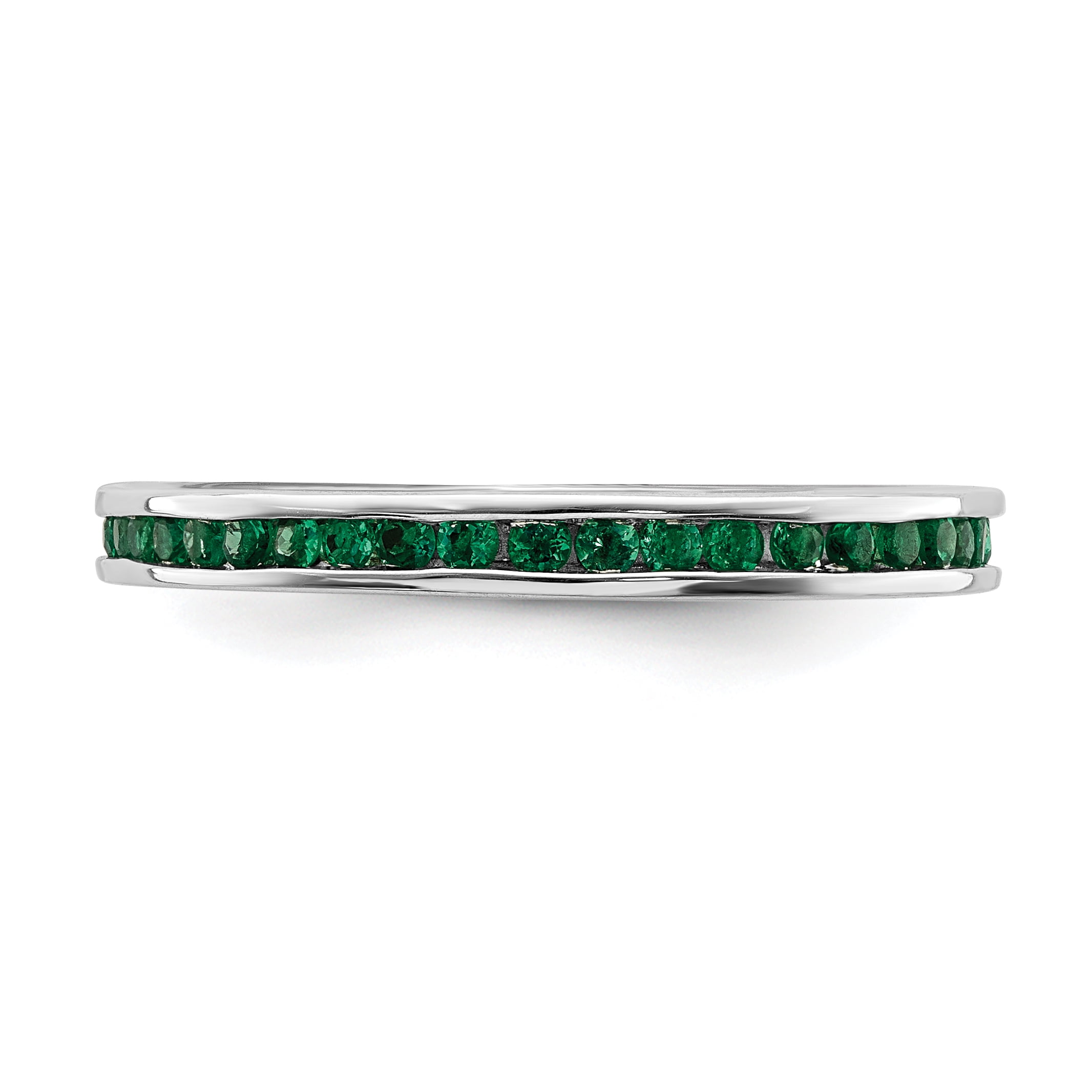 Created Emerald Sterling Silver Polished Ring