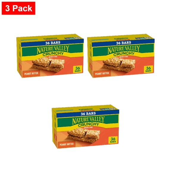 Nature Valley Peanut Butter Crunchy Granola bars 18 ct - 3 Pack