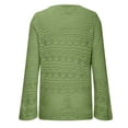 thumbnail image 4 of Womens Boho Sheer Knitted Hollow Out Crop Tops Bell Sleeve Flowy Oversized Crochet Ruched V Neck Pullover Sweaters, 4 of 6