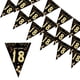 thumbnail image 1 of Guirnalda decorativa para cumpleaños número 18, banderín dorado y negro para niños y niñas, banderín decorativo para cumpleaños número 18, banderín para niñas y niños, banderín de 18 años, 1 of 7