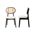 thumbnail image 3 of Baxton Studio Darrion Mid-Century Modern Cream Fabric and Black Finished Wood 2-Piece Dining Chair Set, 3 of 7