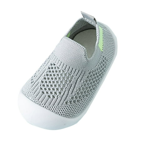 FuteztyToddler Shoes for Boys Girls Baby Kids Slip on Walking Shoes Breathable Sock Shoes Lightweight Soft Sneakers(Grey 6 )