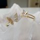 thumbnail image 5 of Versión coreana del diseño de nicho, exquisito anillo de mariposa de concha de madre blanca, anillo de ajuste de apertura de marea femenina, 5 of 6