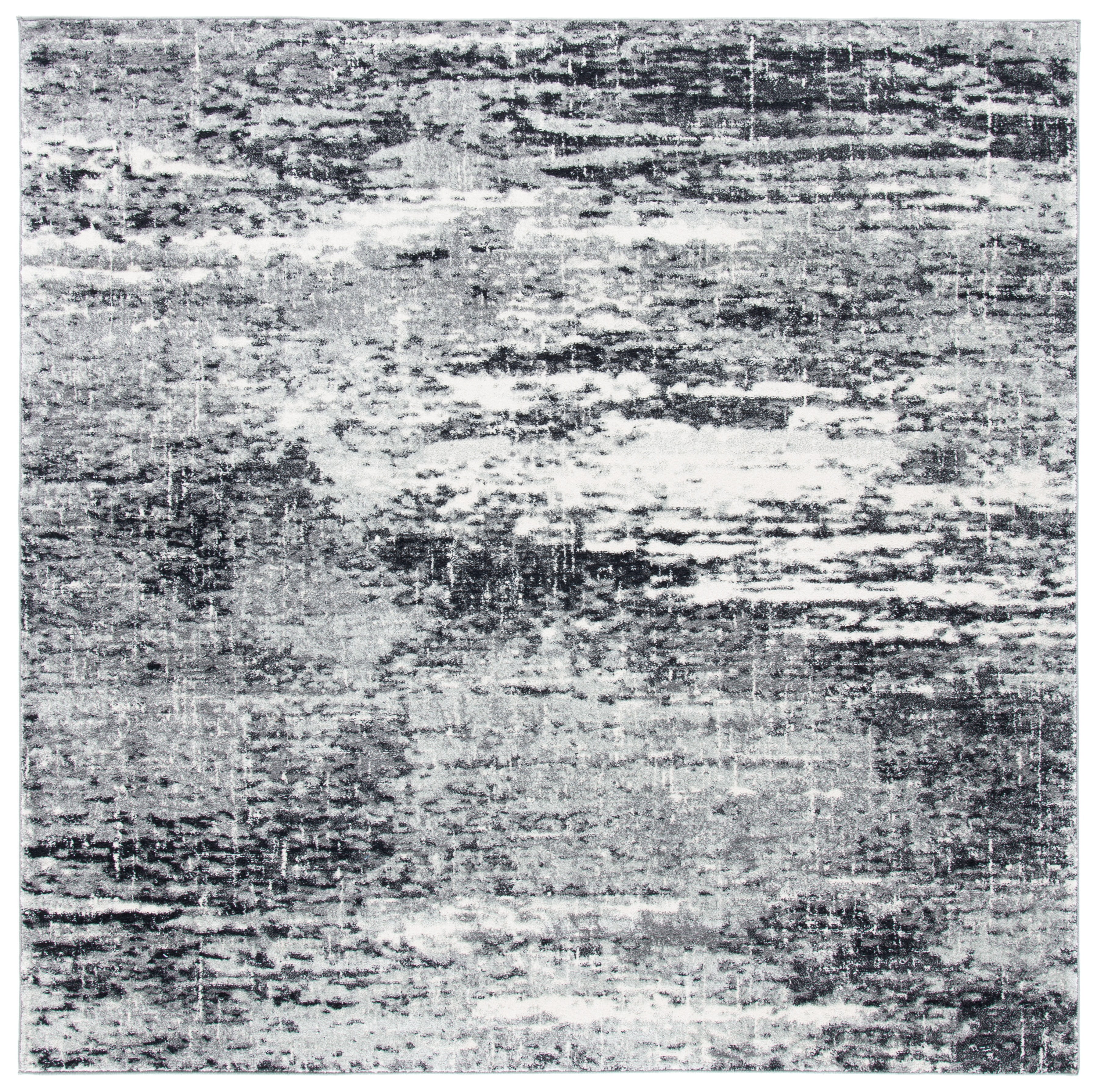 SAFAVIEH Evoke Frosina Abstract Area Rug, Ivory/Dark Gray, 5'3" x 5'3" Square