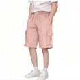 thumbnail image 7 of Boys Board Cargo Shorts 3-14T Pull-On Wide Leg School Uniform Shorts Loose Drawstring Twill Shorts 5T, 7 of 7