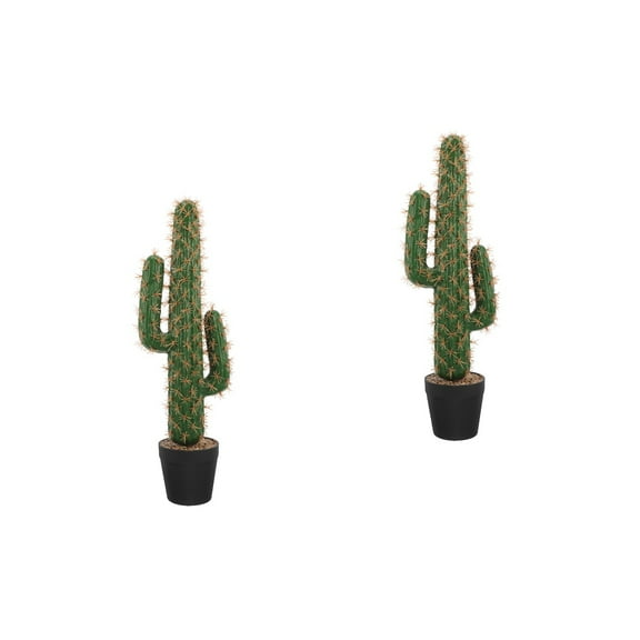 HOMEMAXS 2pcs Artificial Cactus Succulent Plant Faux Fake Cacti Plant with Pot Simulation Large Cactus