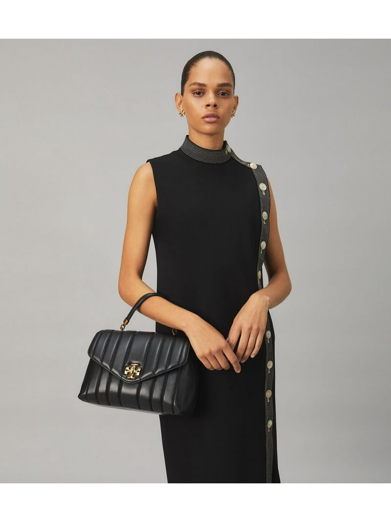Tory Burch Kira Small Black Leather Single Top Handle