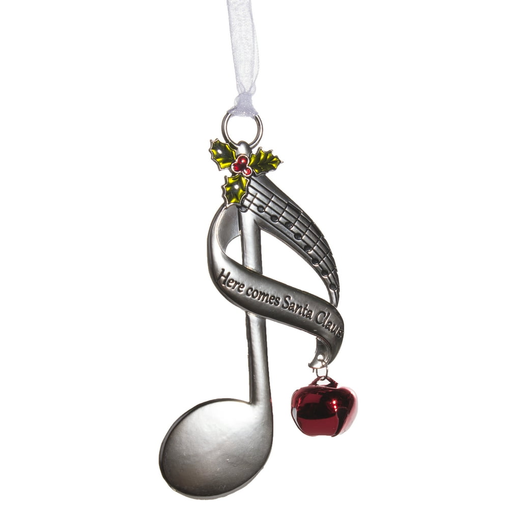 Music Lovers Single Note Christmas Ornament w/ Carol Lyrics Comes