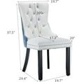 thumbnail image 3 of SoarFlash Leather Dining Chairs Set of 6, Tall Back Side Chair, Modern Upholstered Side Chair with Button Back Ring, Solid Wood Legs (White&Blue), 3 of 6