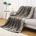 thumbnail image 1 of GlowSol Reversible Two-Color Flannel Heating Blankets Soft Heated Throws for Couch with 5 Heat Settings and 4 Hours Auto Shut Off, Dark Brown/Light Brown, 50"x60", 1 of 9