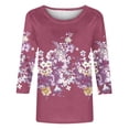 thumbnail image 4 of DPTALR Blouse Ample à Manches Trois-Quarts Col Rond Rétro Imprimé de Pâques pour Femmes, 4 of 4