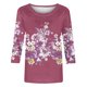 thumbnail image 4 of Camisetas de Manga Corta para las Mujeres Retro Cuello Redondo Pascua Impreso Suelto Top, Ligero Poliéster 3/4 Camiseta de Manga para el Desgaste Casual, Diario Y de Primavera, 4 of 4
