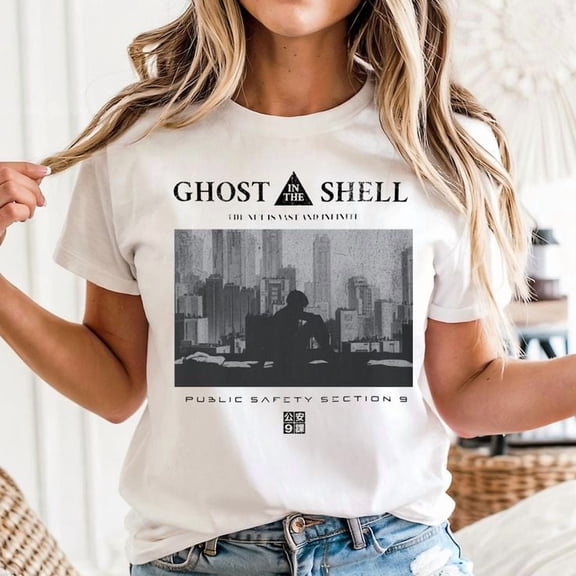 Ghost in The Shell Retro Anime Tee. Vintage Section 9 T-shirt, Men's And Women's Graphic Tee 100% Cotton by TBun, Full Sizes S-5XL