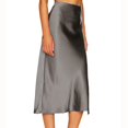 thumbnail image 4 of Sngxgn Women's Elegant High Waist A Line Flared Midi Skirt(Grey,L), 4 of 6