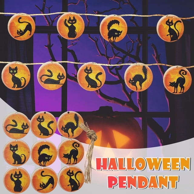 Adornos de decoración de madera de Halloween Decoración de diseño de escena de fiesta de Halloween Wmkox8yii gf10851