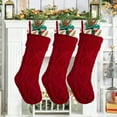 thumbnail image 2 of Dalrosia Christmas Stockings - 3PCS Family Christmas Stockings, 18" Traditional Large Stockings, Cable Knitted Holiday Stockings, Xmas Decorations for Fireplace Holiday Party Gifts, 2 of 6